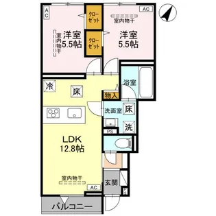 ベルヴィル【1階】の間取り