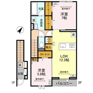 ベルヴィル【2階】の間取り