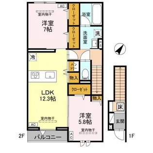 ベルヴィル【2階】の間取り