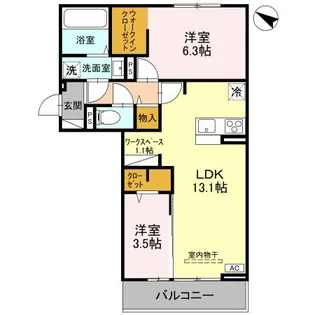 アザレア B【2階】の間取り