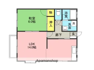 コーポオオツカA B棟【A202号室】の間取り
