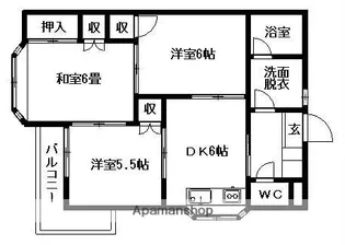 プランドール桶川【205号室】の間取り