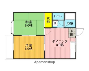 内田ハイツ・Ⅱ【106号室】の間取り