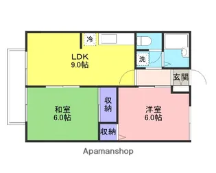 ベルグランあさひ【B203号室】の間取り