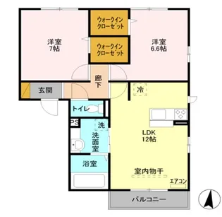 サンク セゾン B【2階】の間取り
