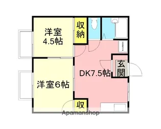 スカイブルーハイツ【A206号室】の間取り