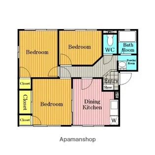 ヴィラージュ三室B【202号室】の間取り