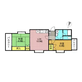 オークヒル領家【2階】の間取り