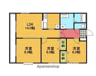 フィーリンベスト【205号室】の間取り