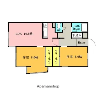 柿ノ木コート【201号室】の間取り