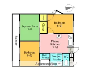 ノースポール欅【303号室】の間取り