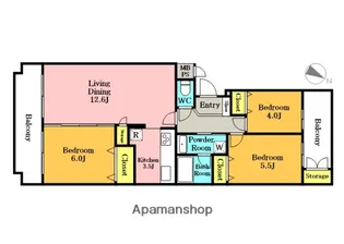 シティコア浦和領家【4階】の間取り