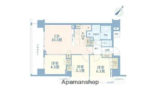 パレ浦和常盤【8階】の間取り