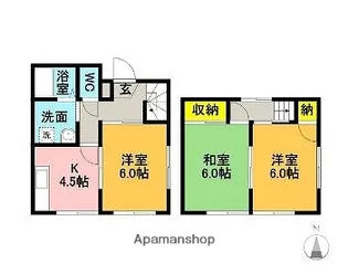 埼玉県さいたま市浦和区木崎2丁目【テラスハウス】の間取り