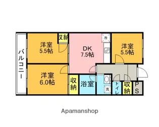 サイドプラザ【202号室】の間取り