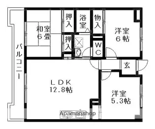 ベルメゾン大東【1階】の間取り