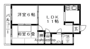 ヴィレッジ関【305号室】の間取り