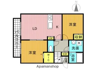 ハピネスルーム11【2階】の間取り
