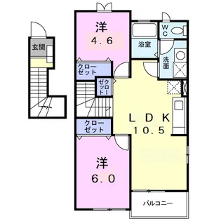 シンシア貳番館【2階】の間取り