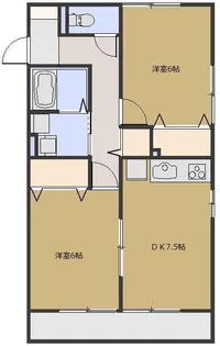 ルフレS【201号室号室】の間取り
