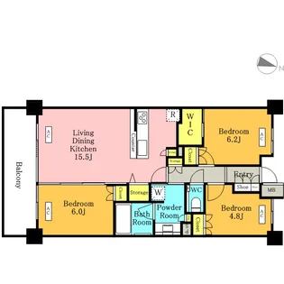 グランカーサ北浦和【5階】の間取り