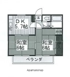 サンシティコーポ【202号室】の間取り