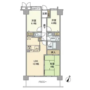 ラミーユ浦和ハイライズファースト・キャッスル【6階】の間取り