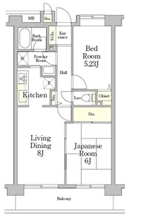 ミレニアム北浦和【B410号室】の間取り