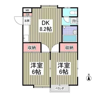 デュエット三室【2階】の間取り