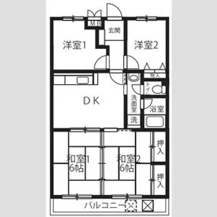 ユーコート南与野【1階】の間取り