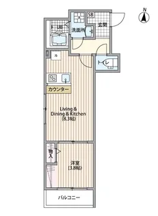 LAVARE新中里【2階】の間取り