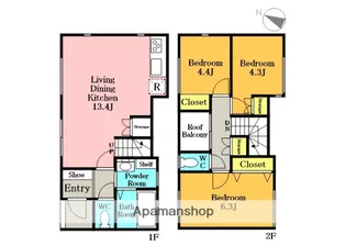 埼玉県さいたま市浦和区北浦和3丁目【テラスハウス】の間取り