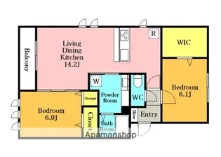 メルヴェーユイイダ芝原【2階】の間取り