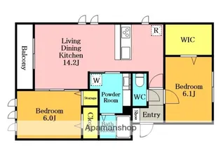 メルヴェーユイイダ芝原【2階】の間取り