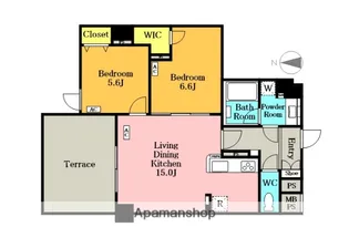 フィルージュ浦和常盤【1階】の間取り