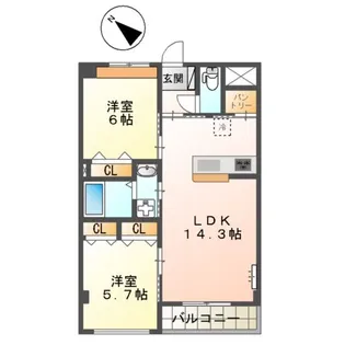 SUNSHINE RESIDENCE【2階】の間取り