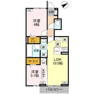 WISTERIA III【1階】の間取り