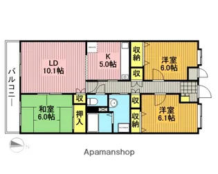 ロイヤルプラザ【2階】の間取り