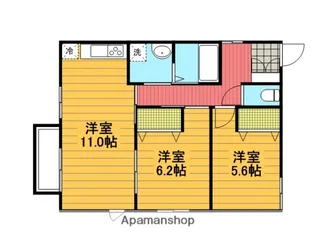 シャトー北浦和【201号室】の間取り