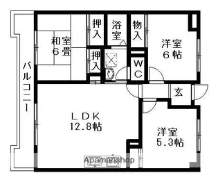ベルメゾン大東【106号室】の間取り