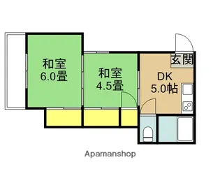 あわの荘【1号室】の間取り