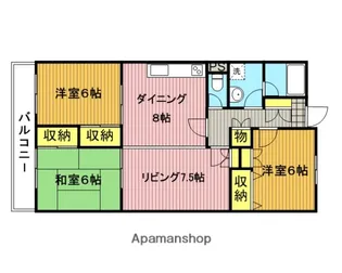 ロイヤルシティー【4階】の間取り