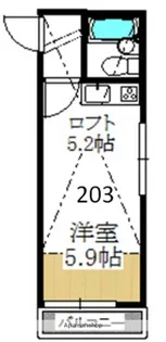 アレックス梅【203号室】の間取り