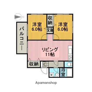 アネックスコート【1-B号室】の間取り