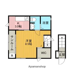 メゾンオーロラ【201号室】の間取り