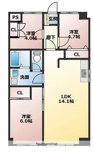 サンライト南浦和2番館【203号室】の間取り