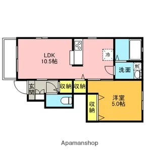 KAGUYAコマノ7【101号室】の間取り