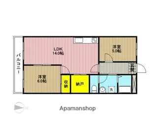 プレミアムフラット浦和仲町【404号室】の間取り