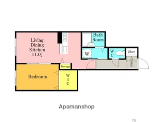 メゾン花水樹【103号室】の間取り