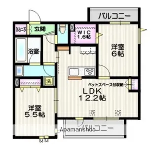 パルハイム若松【2階】の間取り